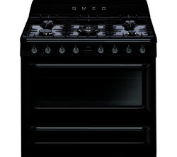 SMEG  Victoria 90 cm Dual Fuel Range Cooker - Black